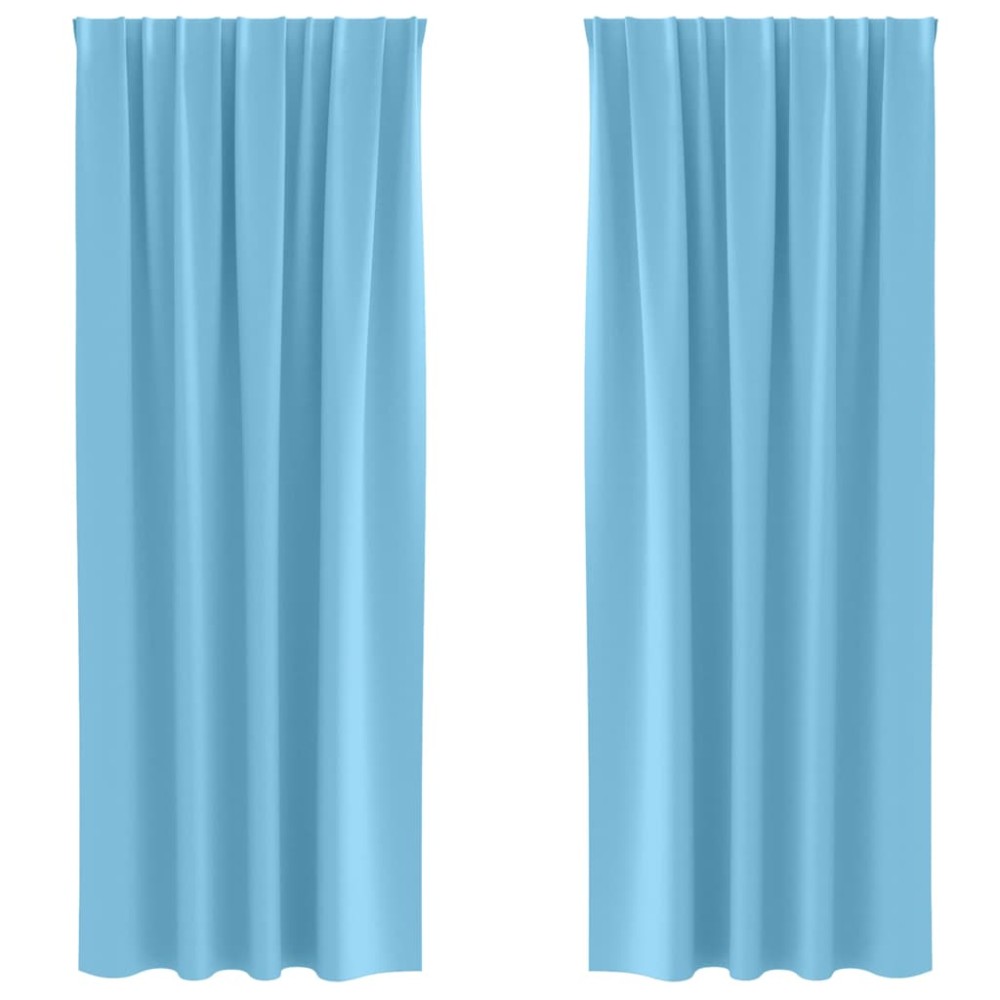 vidaXL Perdele 2 pcs Albastru deschis 260 x 140 cm Poliester