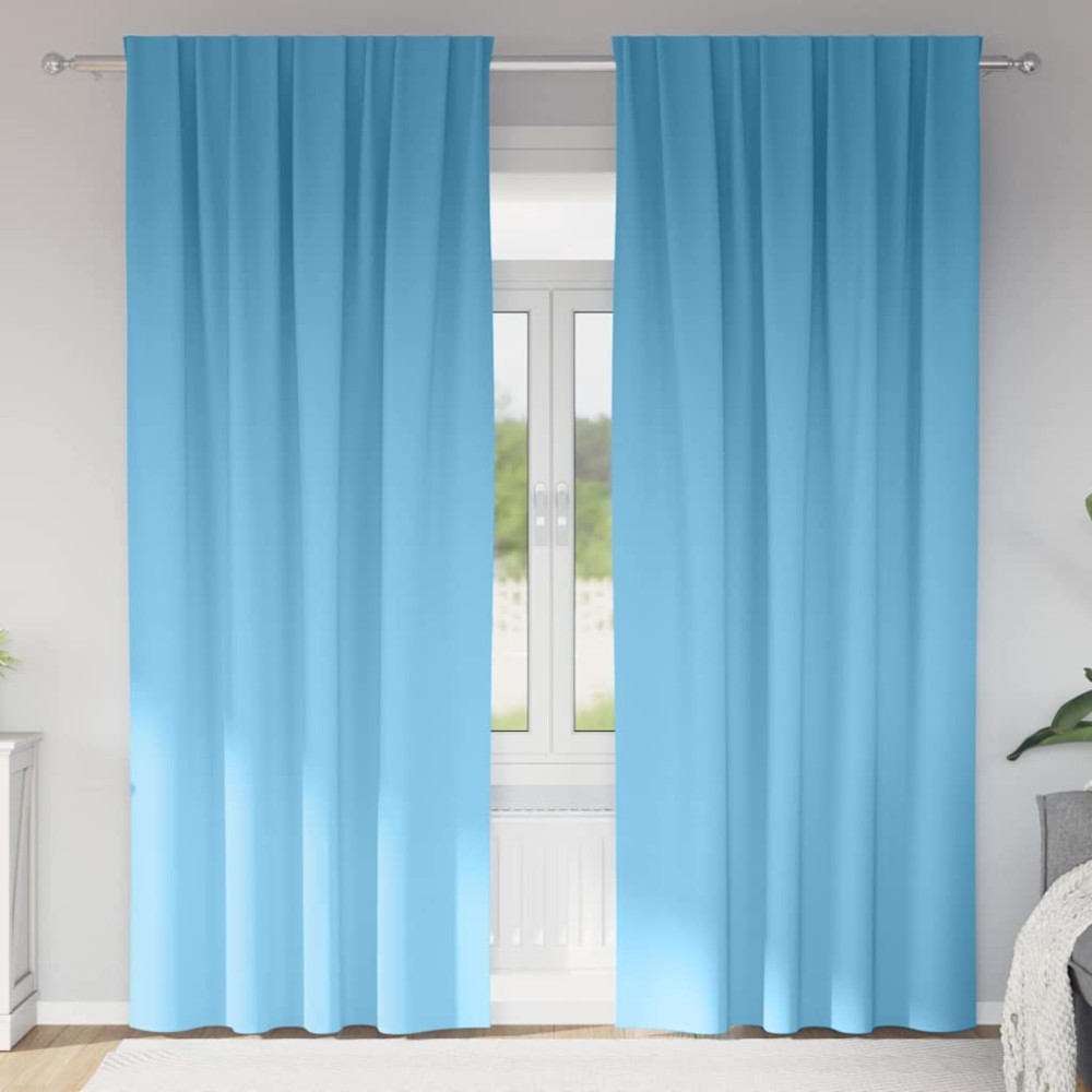 vidaXL Perdele 2 pcs Albastru deschis 260 x 140 cm Poliester