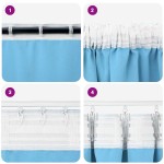 vidaXL Perdele 2 pcs Albastru deschis 260 x 140 cm Poliester