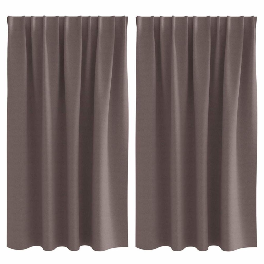 vidaXL Perdele Opaque cu Inel 2 pcs Maro închis 140 x 140 cm Poliester