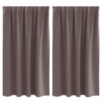 vidaXL Perdele Opaque cu Inel 2 pcs Maro închis 140 x 140 cm Poliester