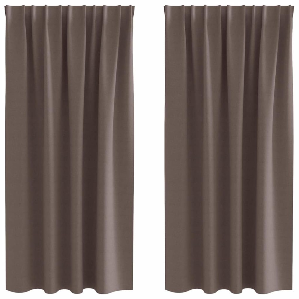 vidaXL Perdele Opaque cu Inel 2 pcs Maro închis 175 x 140 cm Poliester