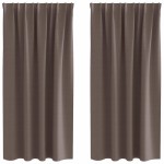 vidaXL Perdele Opaque cu Inel 2 pcs Maro închis 175 x 140 cm Poliester