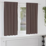 vidaXL Perdele Opaque cu Inel 2 pcs Maro închis 175 x 140 cm Poliester