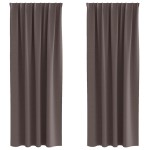 vidaXL Perdele Opaque cu Inel 2 pcs Maro închis 225 x 140 cm Poliester