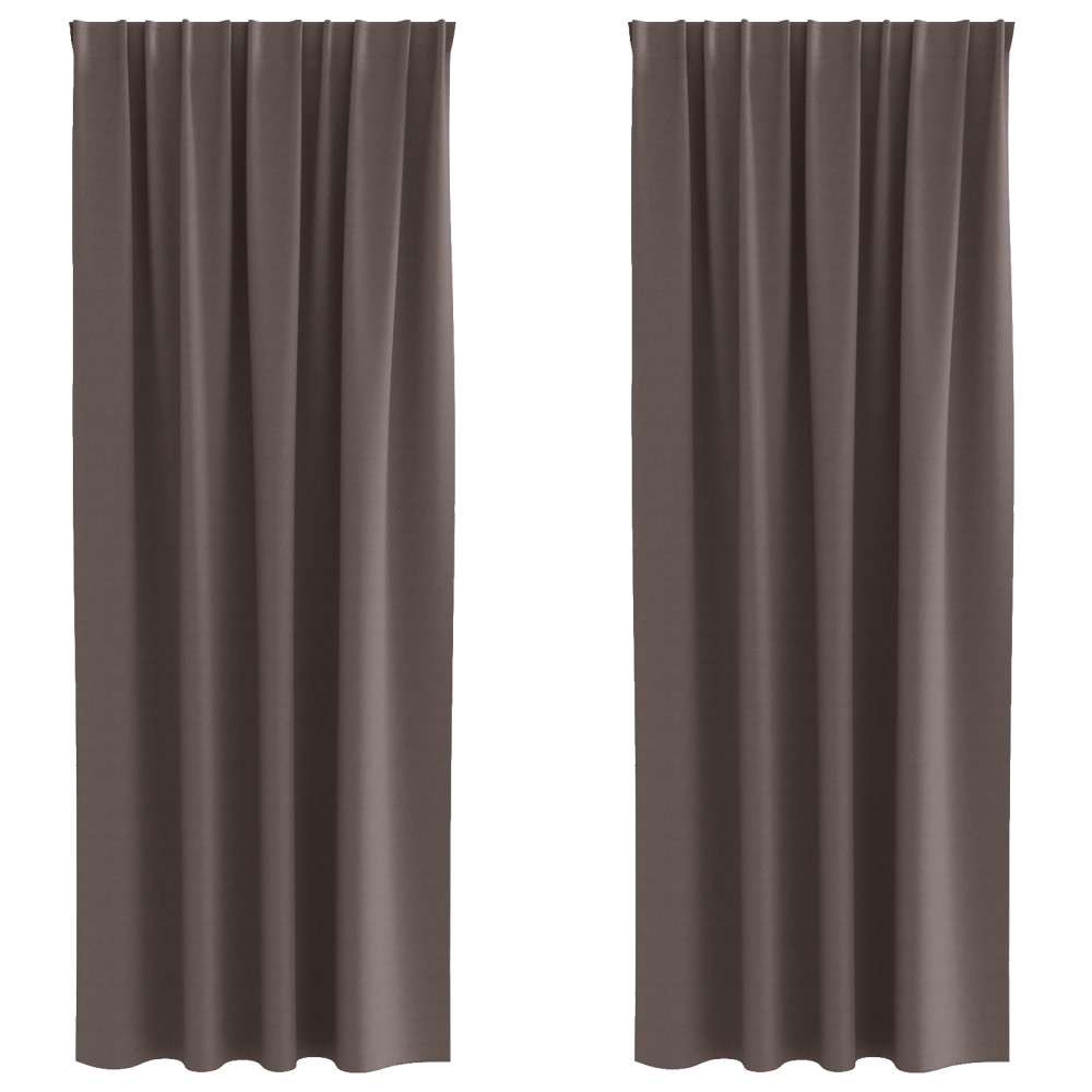 vidaXL Perdele opace 2 pcs Maro închis 245 x 140 cm Poliester
