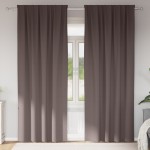 vidaXL Perdele opace 2 pcs Maro închis 245 x 140 cm Poliester