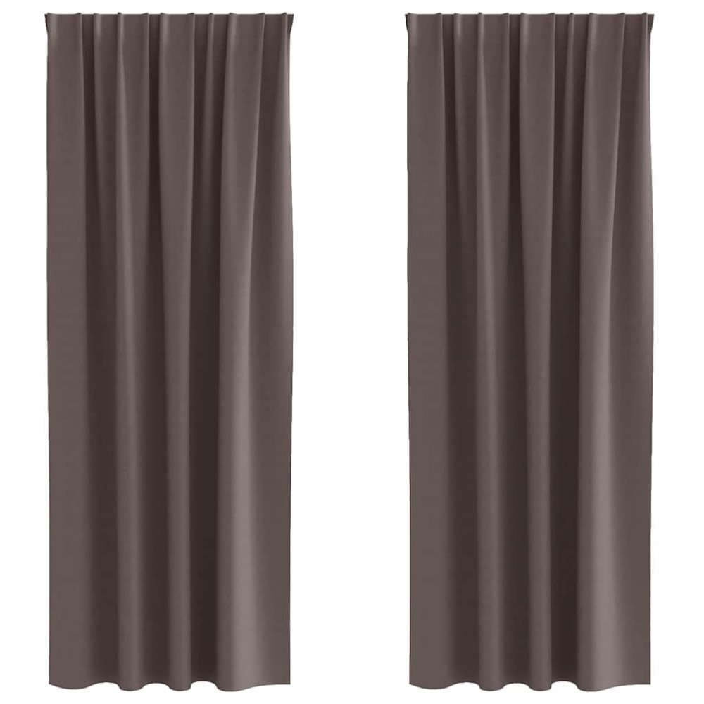 vidaXL Perdele Opaque cu Inel 2 pcs Maro închis 260 x 140 cm Poliester