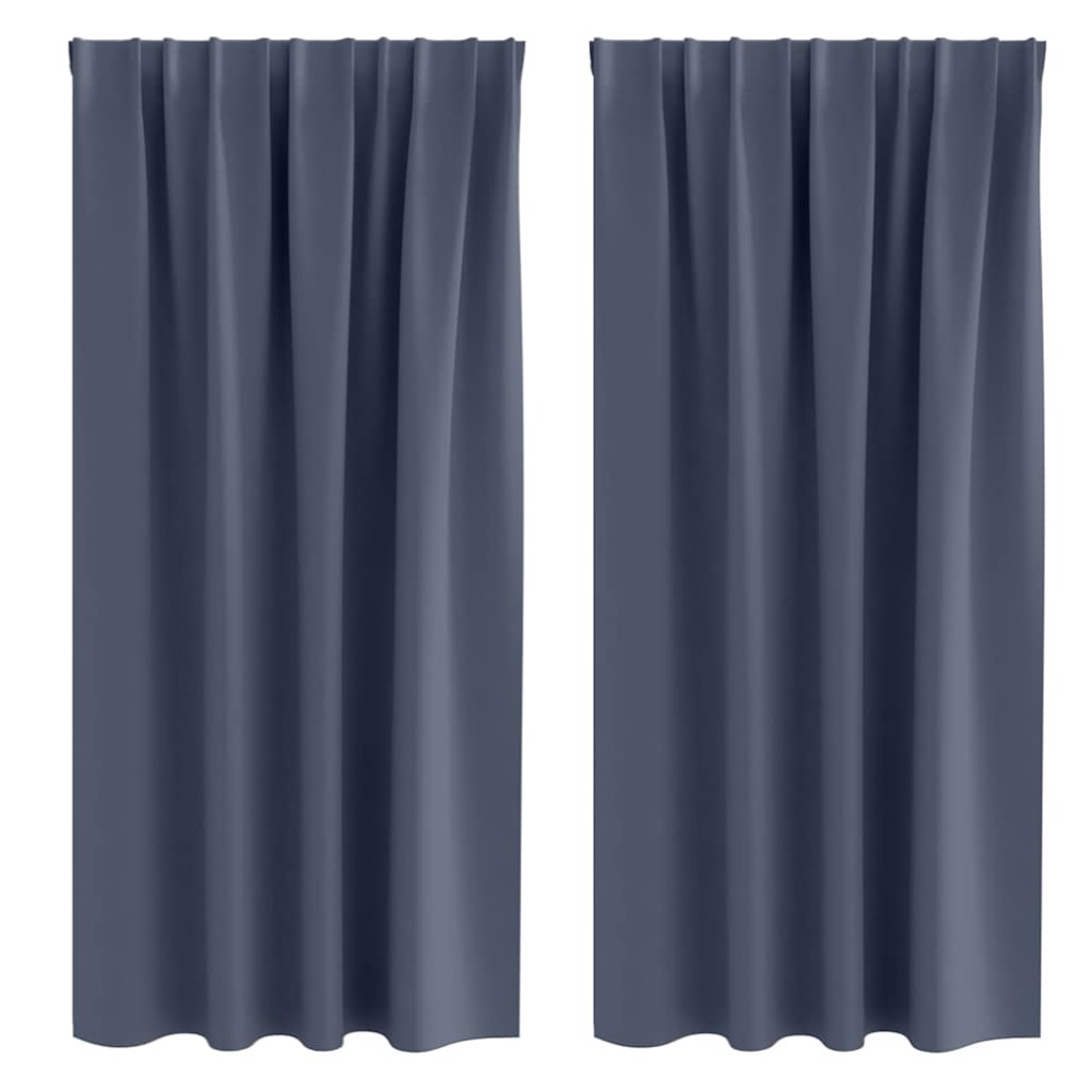 vidaXL Perdele Opaque cu Inel 2 pcs Antracit 175 x 140 cm Poliester