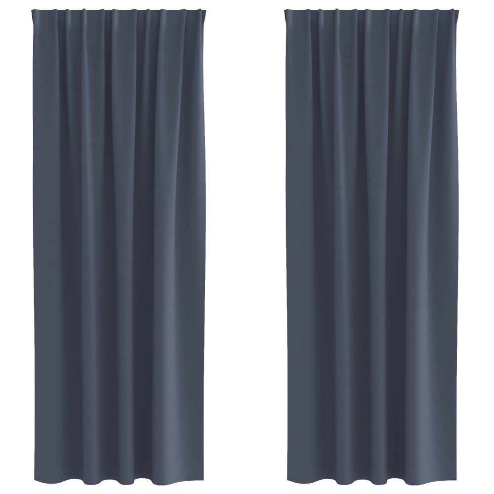 vidaXL Perdele opace cu perdele 2 pcs Antracit 245 x 140 cm Poliester