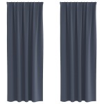 vidaXL Perdele opace cu perdele 2 pcs Antracit 245 x 140 cm Poliester