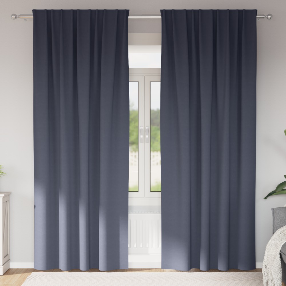 vidaXL Perdele opace cu perdele 2 pcs Antracit 245 x 140 cm Poliester