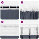 vidaXL Perdele opace cu perdele 2 pcs Antracit 245 x 140 cm Poliester