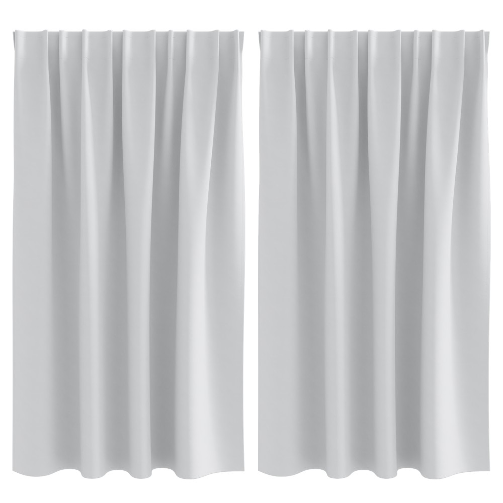 vidaXL Perdele cu perdele 2 pcs Gri deschis 140 x 140 cm Poliester