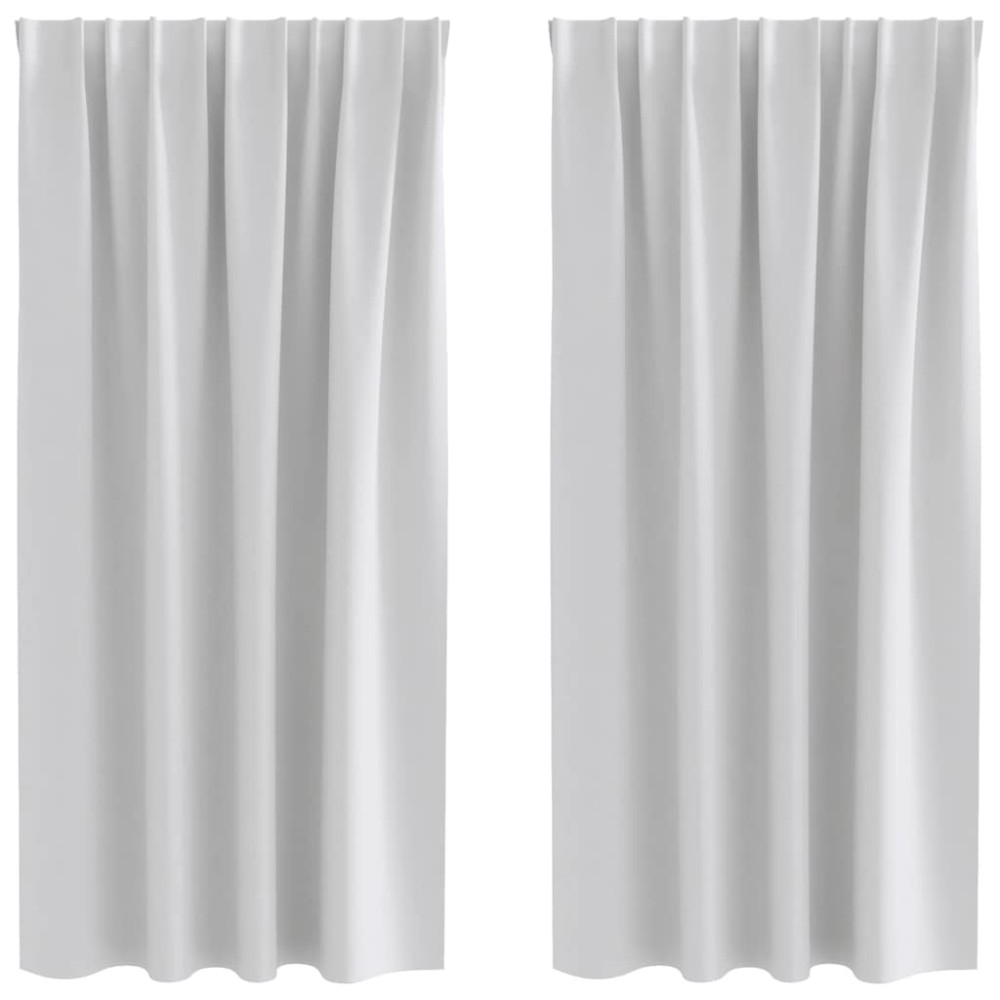 vidaXL Perdele Opaque cu Inel 2 pcs Gri deschis 175 x 140 cm Poliester