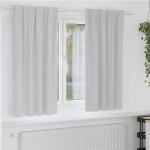 vidaXL Perdele Opaque cu Inel 2 pcs Gri deschis 175 x 140 cm Poliester