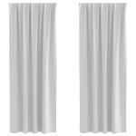 vidaXL Perdele cu perdele 2 pcs Gri deschis 225 x 140 cm Poliester