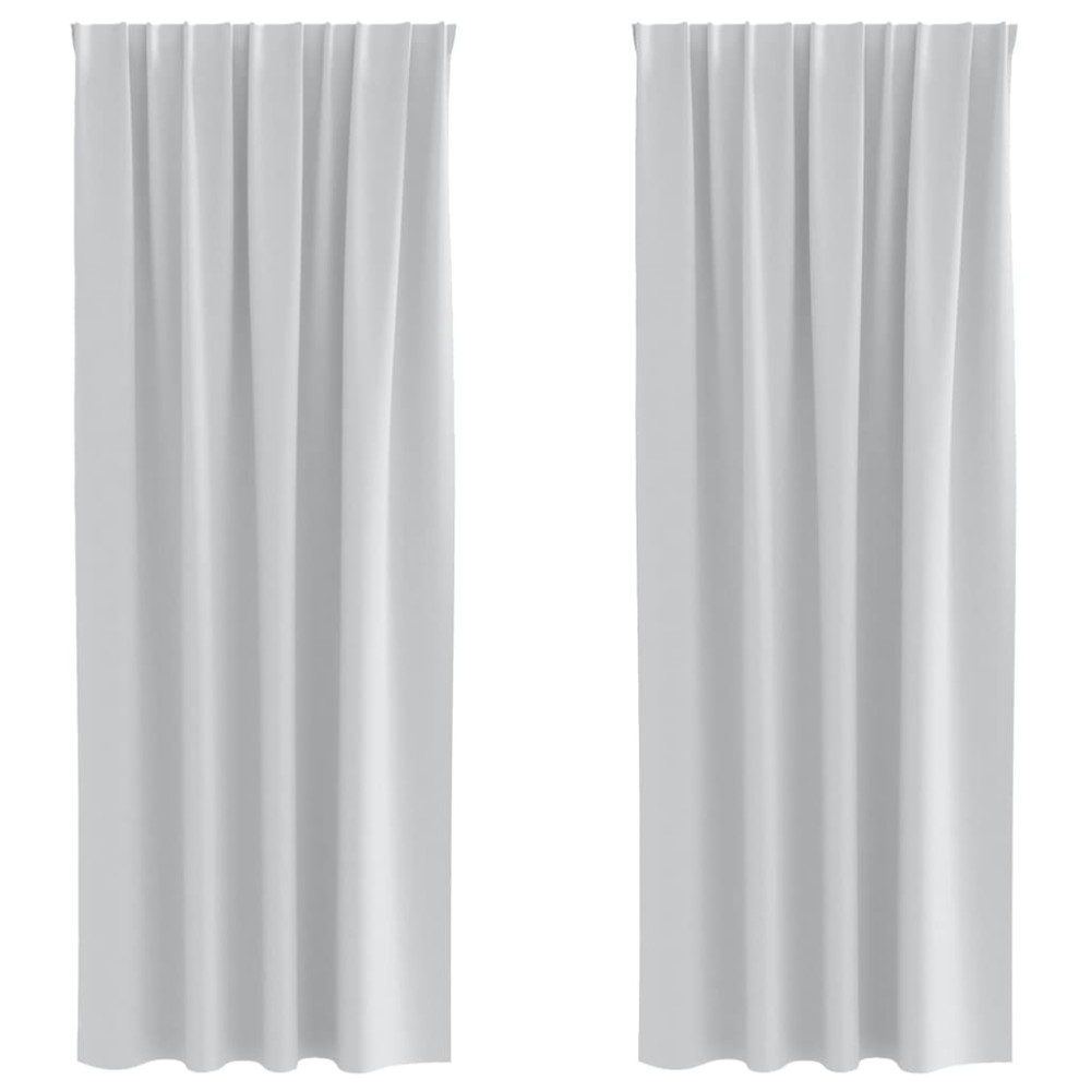vidaXL Perdele cu perdele 2 pcs Gri deschis 245 x 140 cm Poliester