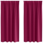 vidaXL Perdele Opaque cu Inel 2 pcs Roșu Vin 175 x 140 cm Poliester