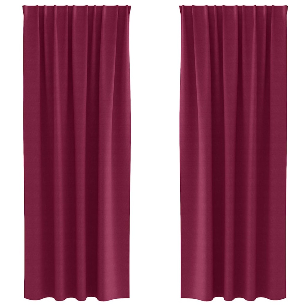 vidaXL Perdele cu perdele 2 pcs Roșu Vin 245 x 140 cm Poliester