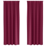vidaXL Perdele cu perdele 2 pcs Roșu Vin 245 x 140 cm Poliester vidaXL Perdele cu perdele 2 pcs Roșu Vin 245 x 140 cm Poliester