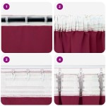 vidaXL Perdele cu perdele 2 pcs Roșu Vin 245 x 140 cm Poliester vidaXL Perdele cu perdele 2 pcs Roșu Vin 245 x 140 cm Poliester