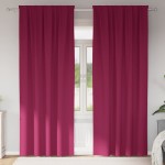 vidaXL Perdele cu perdele 2 pcs Roșu Vin 260 x 140 cm Poliester vidaXL Perdele cu perdele 2 pcs Roșu Vin 260 x 140 cm Poliester