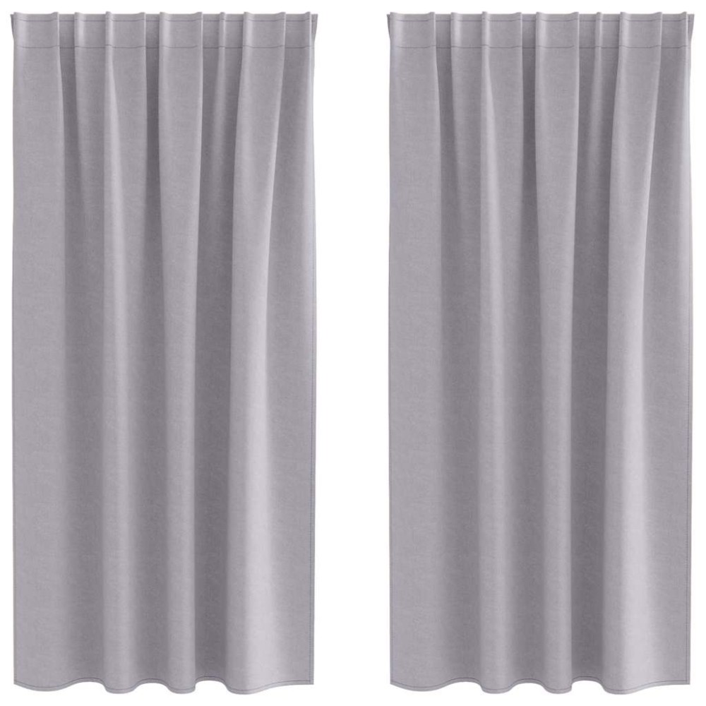 vidaXL Perdele Opaque cu Inel 2 pcs Gri Metalic 175 x 140 cm Poliester