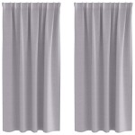 vidaXL Perdele Opaque cu Inel 2 pcs Gri Metalic 175 x 140 cm Poliester