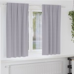 vidaXL Perdele Opaque cu Inel 2 pcs Gri Metalic 175 x 140 cm Poliester