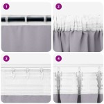 vidaXL Perdele cu perdele 2 pcs Gri metalic 245 x 140 cm Poliester