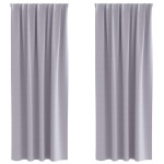 vidaXL Perdele cu perdele 2 pcs Gri metalic 260 x 140 cm Poliester