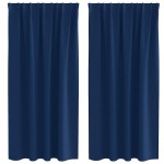 vidaXL Perdele Opaque cu Inel 2 pcs Albastru închis 175 x 140 cm