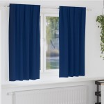 vidaXL Perdele Opaque cu Inel 2 pcs Albastru închis 175 x 140 cm