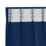 vidaXL Perdele Opaque cu Inel 2 pcs Albastru închis 175 x 140 cm