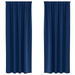 vidaXL Perdele Opaque cu Inel 2 pcs Albastru închis 225 x 140 cm
