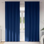 vidaXL Perdele Opaque cu Inel 2 pcs Albastru închis 225 x 140 cm