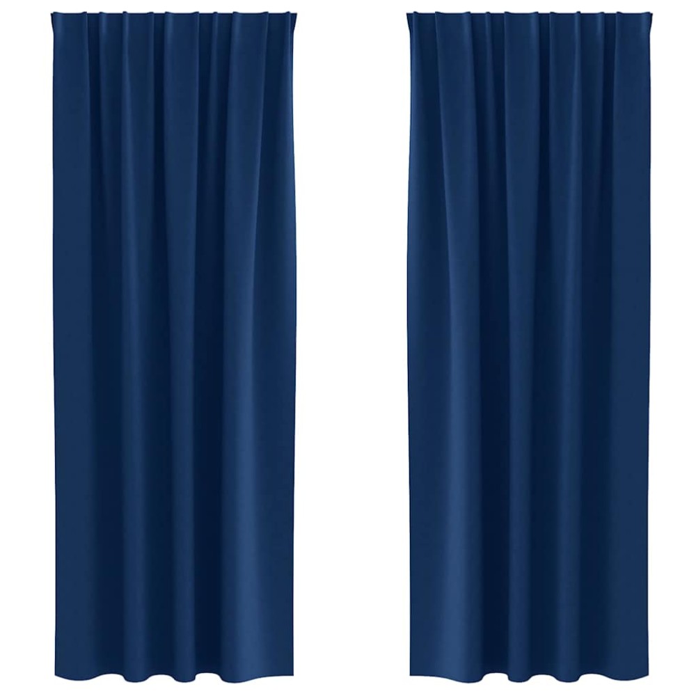vidaXL Perdele Opaque cu Inel 2 pcs Albastru închis 260 x 140 cm