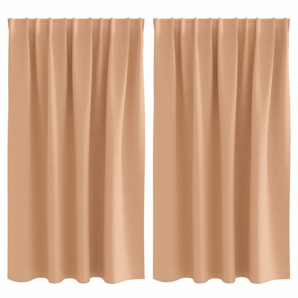 vidaXL Perdele cu perdele 2 pcs Maro deschis 140 x 140 cm Poliester