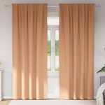 vidaXL Perdele cu perdele 2 pcs Maro deschis 245 x 140 cm Poliester