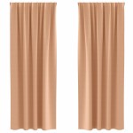 vidaXL Perdele cu perdele 2 pcs Maro deschis 260 x 140 cm Poliester