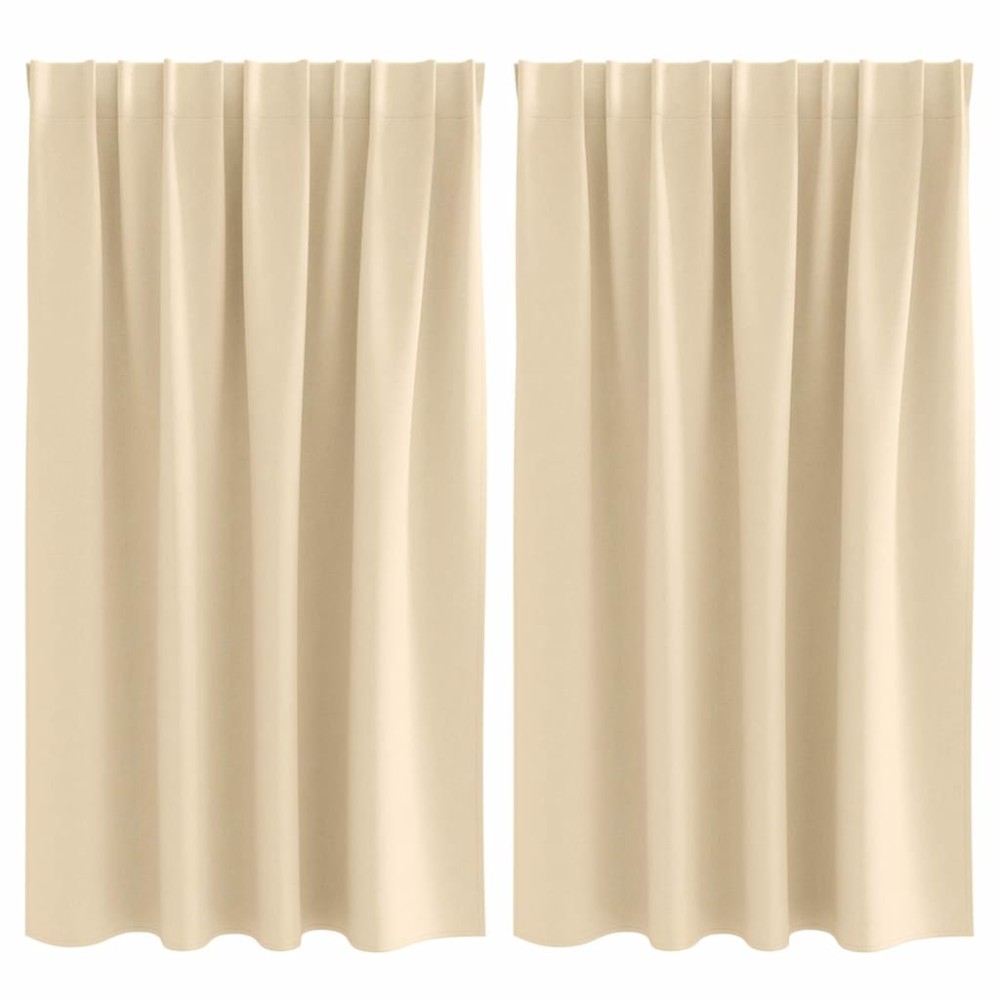 vidaXL Perdele cu perdele 2 pcs Crem 140 x 140 cm Poliester