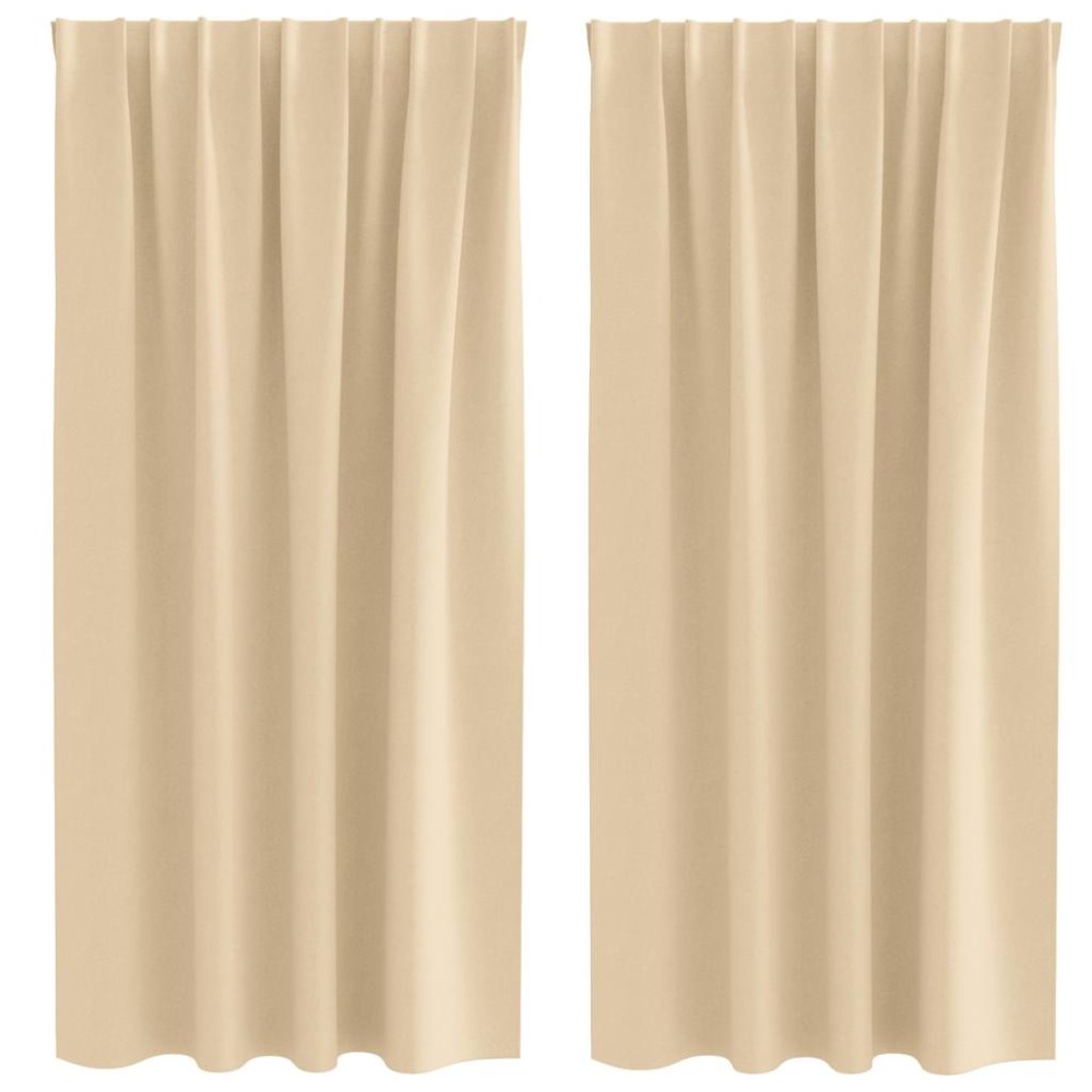 vidaXL Perdele Opaque cu Inel 2 pcs Crem 175 x 140 cm Poliester