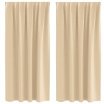 vidaXL Perdele Opaque cu Inel 2 pcs Crem 175 x 140 cm Poliester