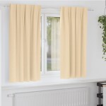 vidaXL Perdele Opaque cu Inel 2 pcs Crem 175 x 140 cm Poliester
