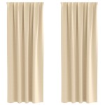 vidaXL Perdele cu perdele 2 pcs Crem 245 x 140 cm Poliester