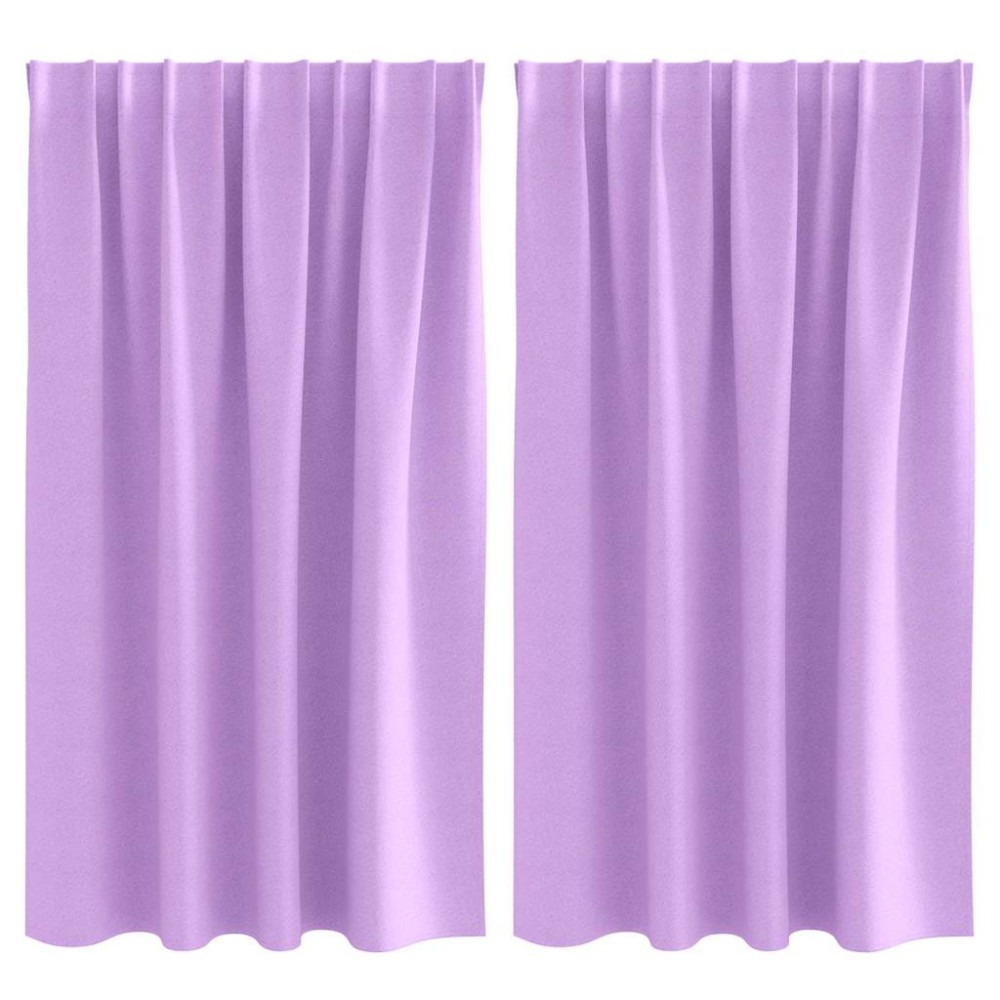 vidaXL Perdele cu perdele 2 pcs Violet 140 x 140 cm Poliester