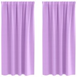 vidaXL Perdele Opaque cu Inel 2 pcs Violet 175 x 140 cm Poliester