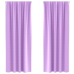 vidaXL Perdele cu perdele 2 pcs Violet 245 x 140 cm Poliester vidaXL Perdele cu perdele 2 pcs Violet 245 x 140 cm Poliester