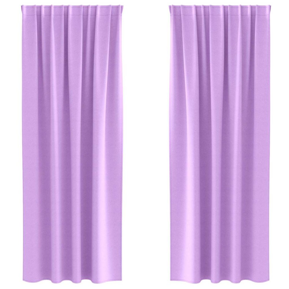 vidaXL Perdele cu perdele 2 pcs Violet 260 x 140 cm Poliester